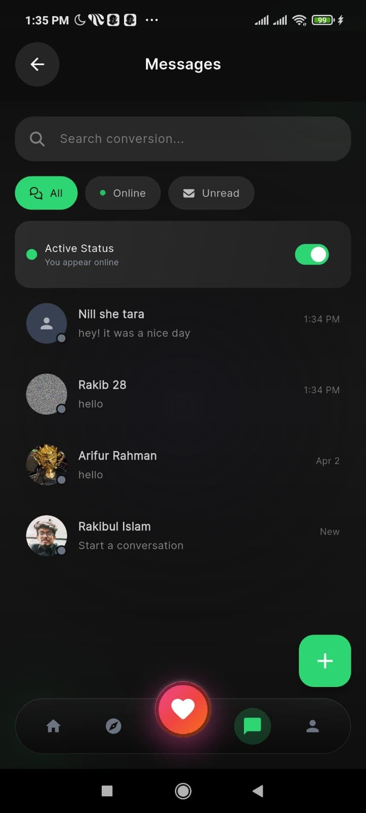Messages inbox — earn for every conversation